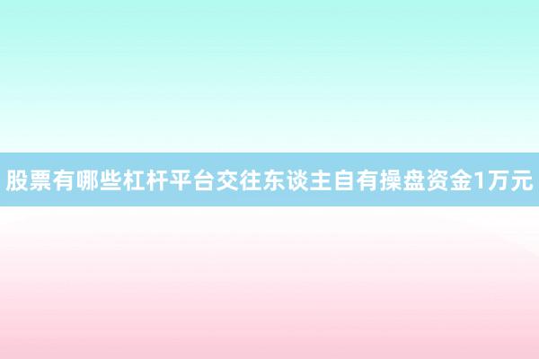 股票有哪些杠杆平台交往东谈主自有操盘资金1万元