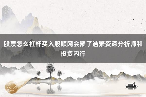 股票怎么杠杆买入股顺网会聚了浩繁资深分析师和投资内行