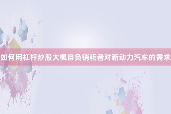 如何用杠杆炒股大概自负销耗者对新动力汽车的需求