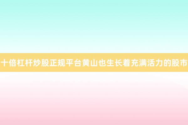 十倍杠杆炒股正规平台黄山也生长着充满活力的股市