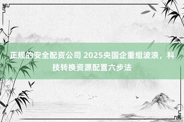 正规的安全配资公司 2025央国企重组波浪，科技转换资源配置六步法