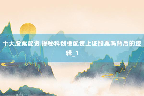 十大股票配资 揭秘科创板配资上证股票吗背后的逻辑_1