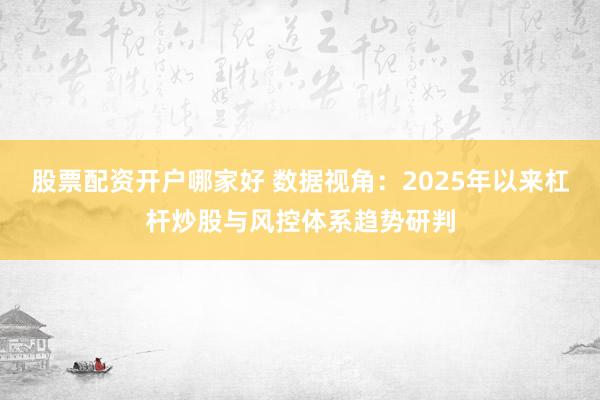 股票配资开户哪家好 数据视角：2025年以来杠杆炒股与风控体系趋势研判